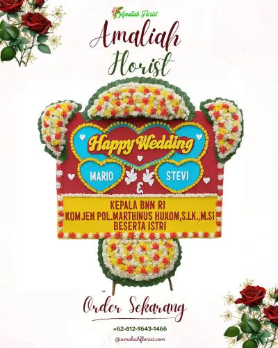 Karangan Papan Bunga Pernikahan di Manggala Wanabakti (auditorium)